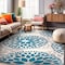 World Rug Gallery Modern Floral Circles Design 5'x7' Blue Area Rug 9099BLUE5X7 - alternate 1